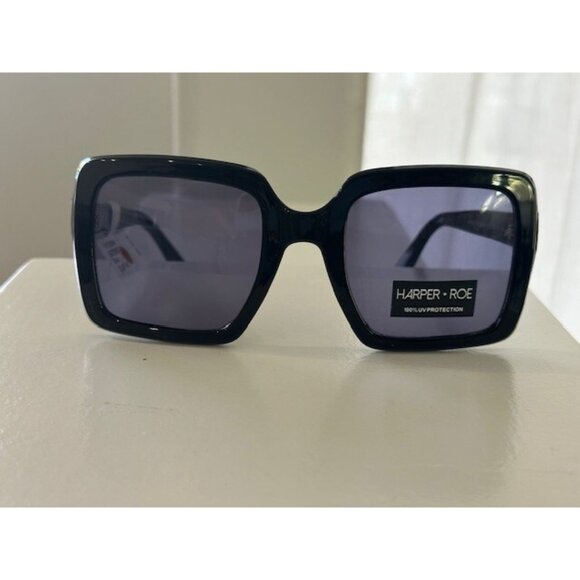 Harper + Roe Rx'able Square Sunglasses Black 52-23-140 HR1006 100% UV Grey New - Picture 1 of 10